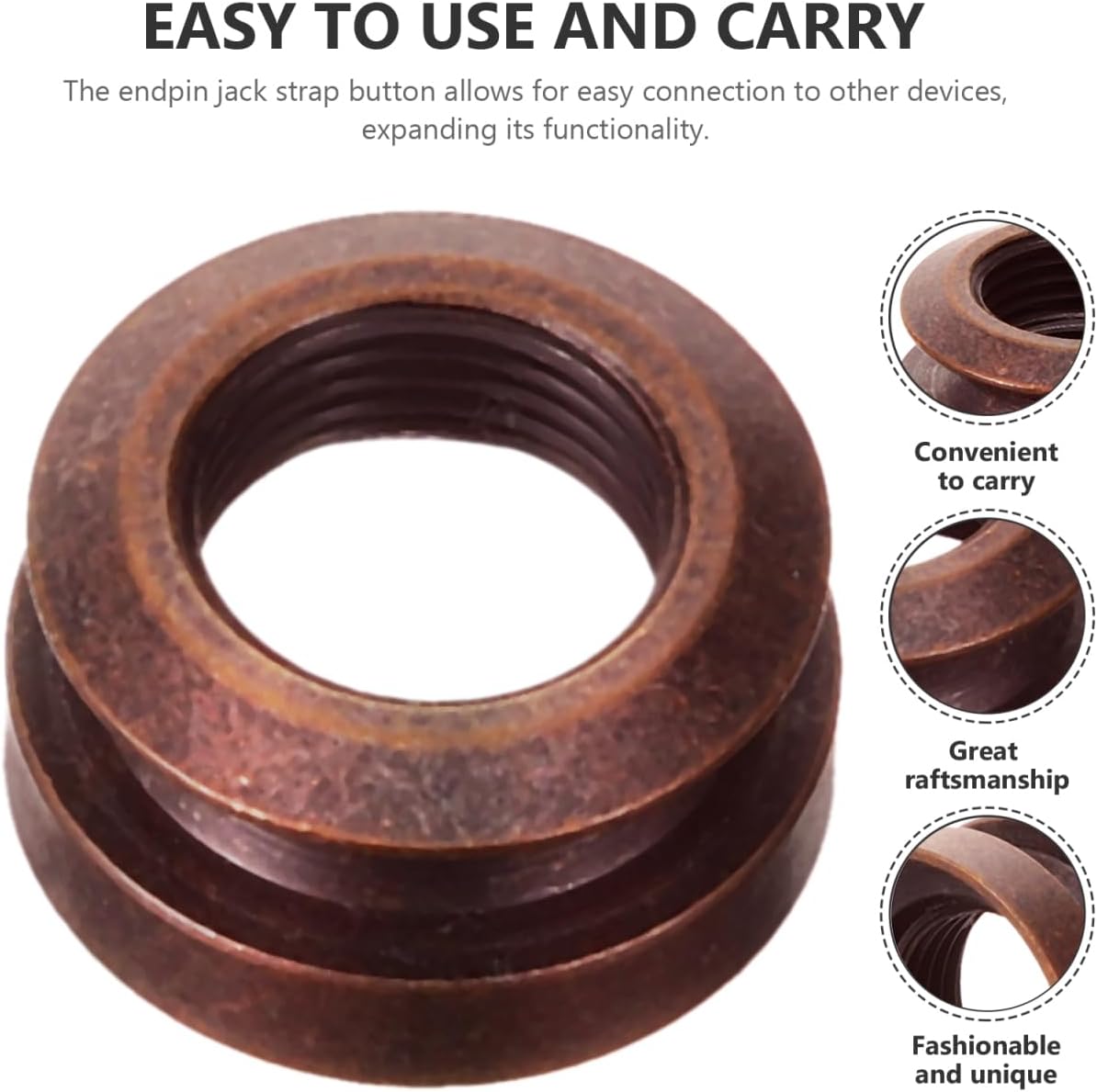 Alasum Guitar Strap Button Replacement Endpin Jack Button for Acoustic Guitar 3/8-32 Thread Compact Repair Accessory