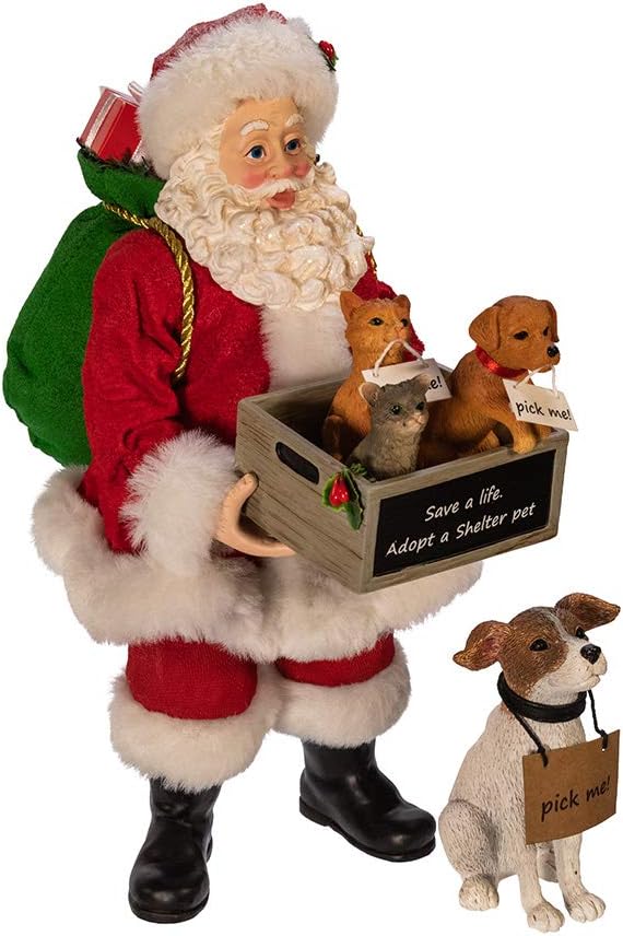 Get Cheap Price Kurt S. Adler Kurt Adler 10.5-Inch Fabriché Adopt-a-Pet Dog, 2 Piece Set Santa, Multi
