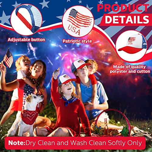 Image of Jeyiour 12 Pack 4th of July Hat Bulk, Patriotic 250th Anniversary Trucker Hats USA Adjustable Baseball Caps for Men Women