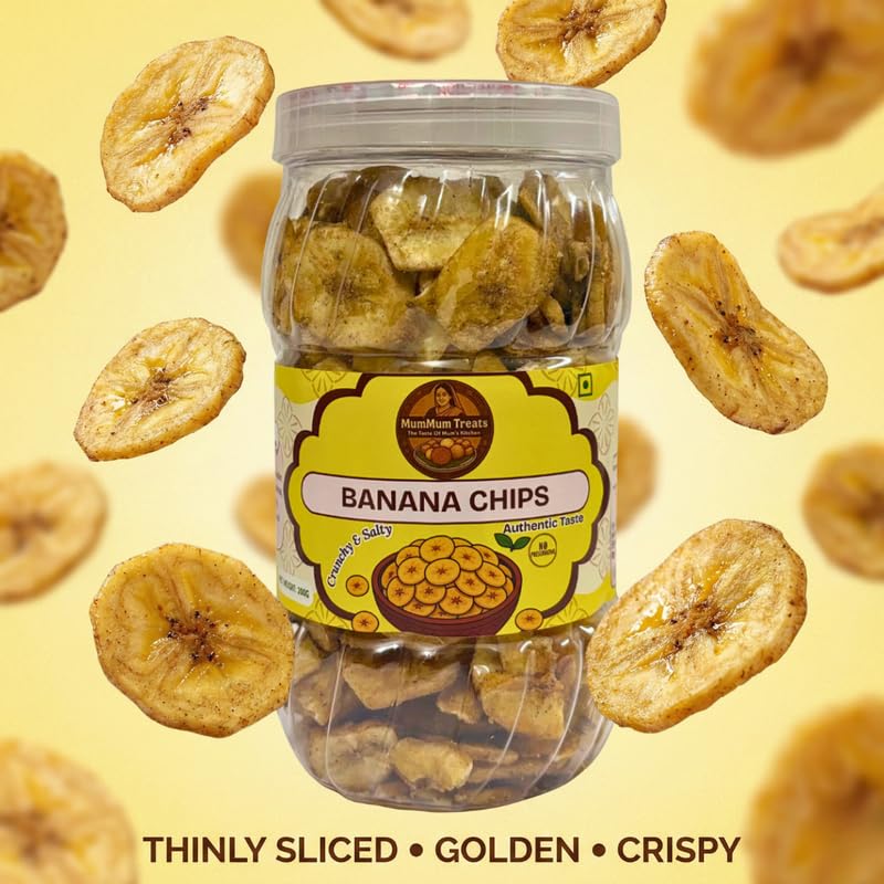 Image of MumMum Treats Tea Nasta Snacks - Banana Chips | Crispy & Tasty South Indian Snack | Perfect All-Time Snack for Tea-Time & Cravings