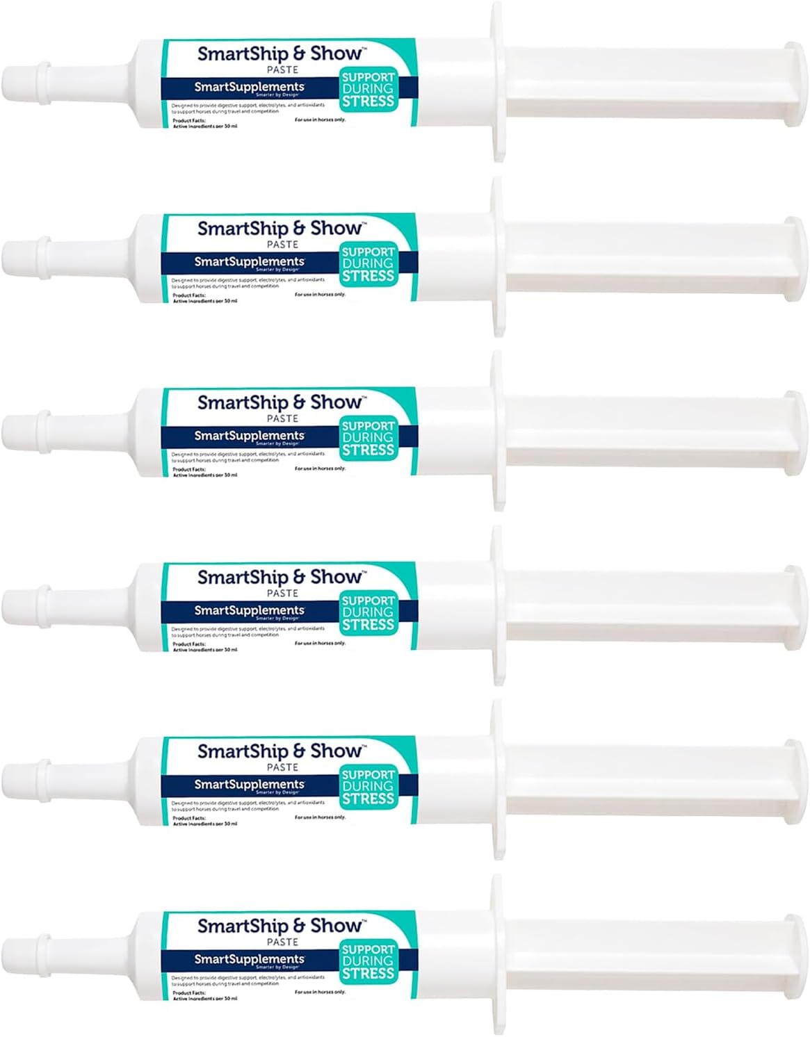 SmartShip & Show Paste | Travel Ready | Probiotics & Prebiotics | Digestive Health to Support Your Horse During Trailering, Competition & Stress | Butterscotch Flavor | Pack of 6 Tubes