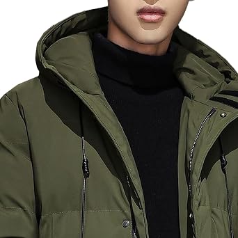 Mens Long Winter Padded Parka Jackets Warm Windproof Down Coats Thickened Quilted Puffer Jacket Winter Outerwear