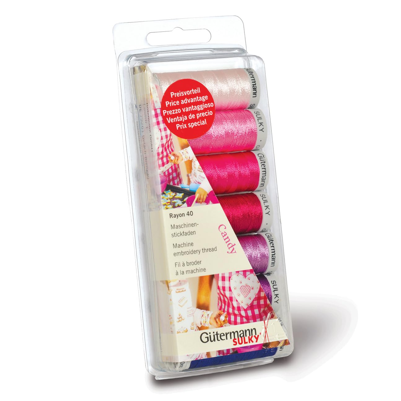 Gutermann Thread Set: Machine Embroidery Rayon 40-Candy