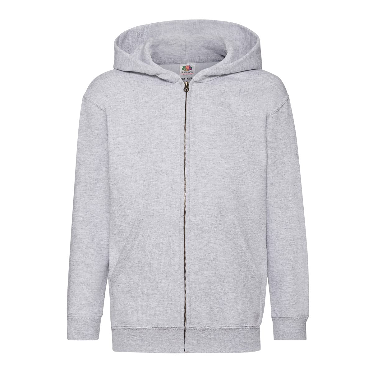 Fruit of the Loom 62045 Kids Classic Hooded Sweat Jacket - Heather Grey - 5-6 Years