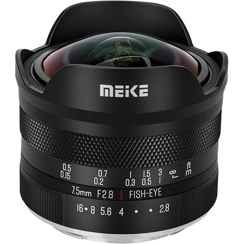 Meike 7.5mm F2.8 Large Aperture Ultra Wide Circular fisheye Lens Manual Focus Lens Compatible with Compatible with Panasonic Lumix Olypums M43 Mount Mirrorless Cameras GH4 GH5 GH6