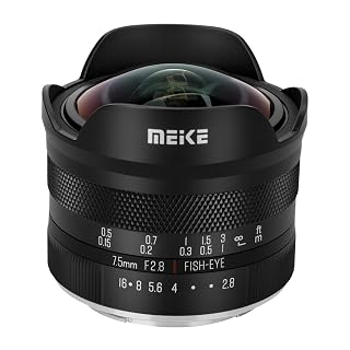 Meike 7.5mm F2.8 Large Aperture Ultra Wide Circular fisheye Lens Manual Focus Lens Compatible with Compatible with Panasonic Lumix Olypums M43 Mount Mirrorless Cameras GH4 GH5 GH6