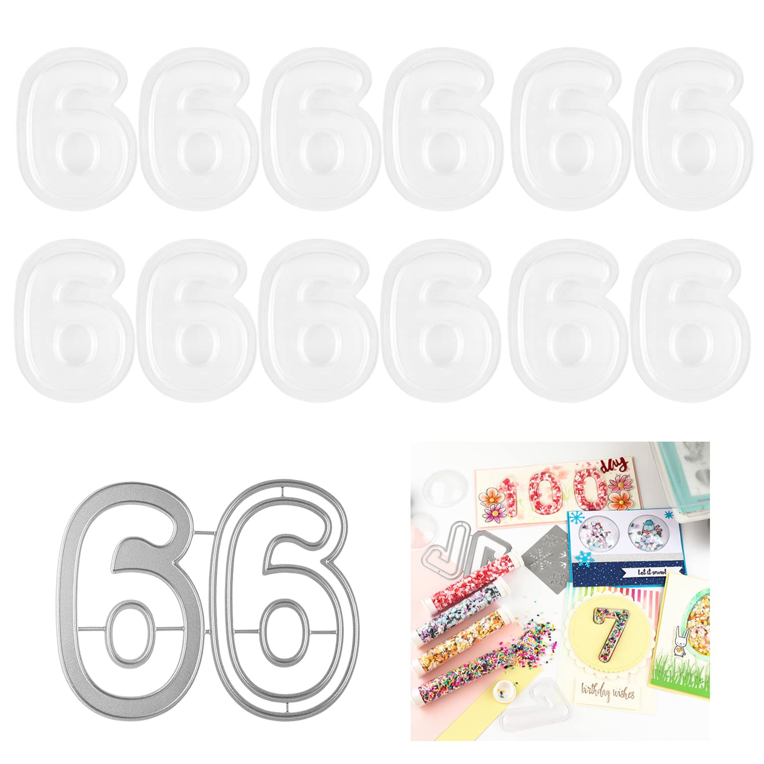 20cupole tridimensionali 3D per aggiungere dimensioni alle carte Shaker coperture per finestre pllastiche gonfie per la creazione di biglietti fatti a mano strumento per scrapbooking da 2-3/8diametro