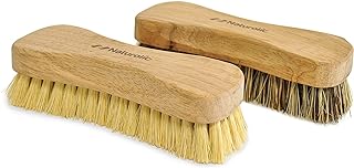 All-Natural Wooden Scrub Brush Set | Wooden Handle | Tampico and Palmyra bristles | Eco Friendly Cleaning Products | Pack of 2