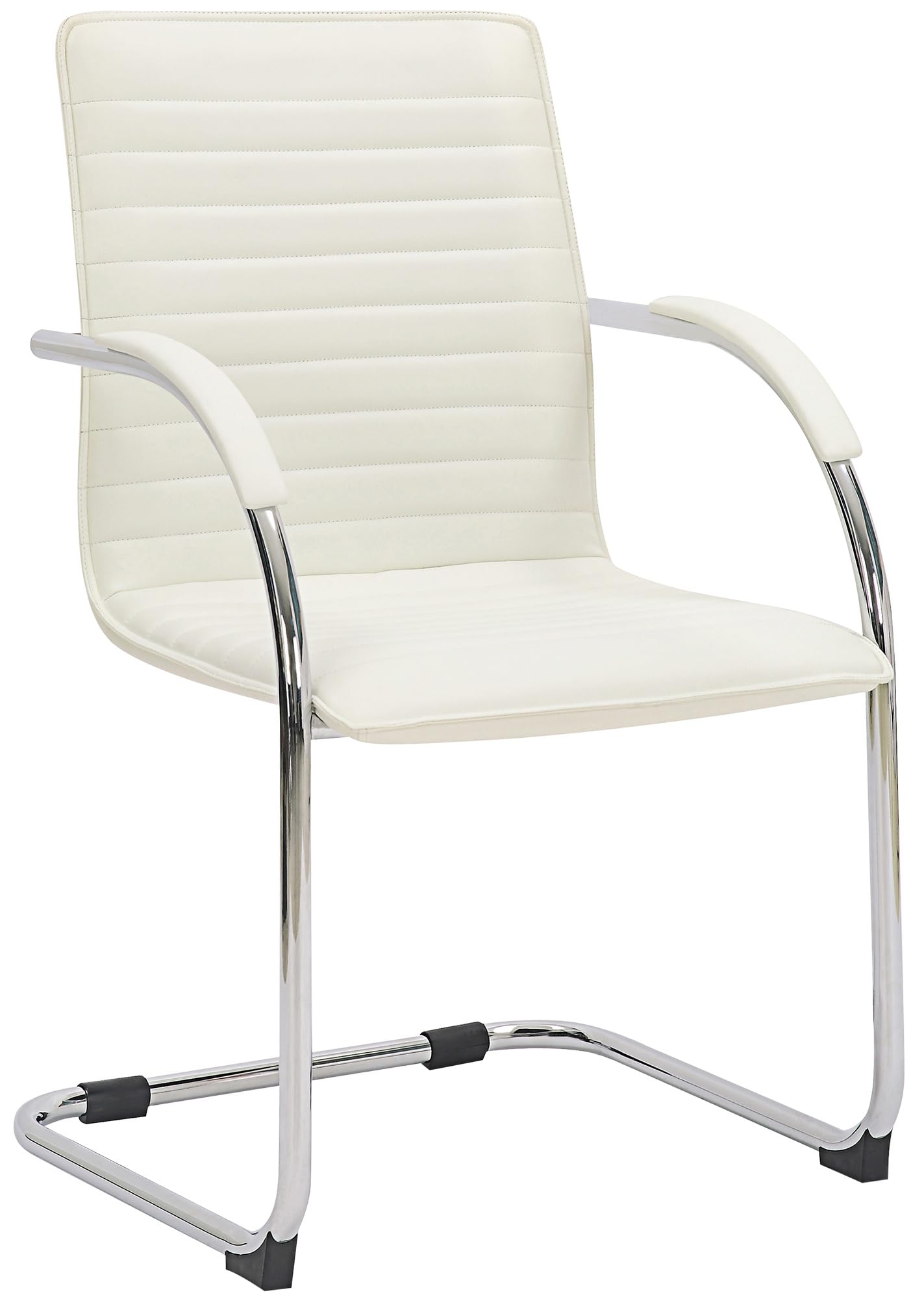 CLP Chaise Visiteur Tira Similicuir I Chaise Cantilever avec Assise rembourrée, Couleur:Blanc