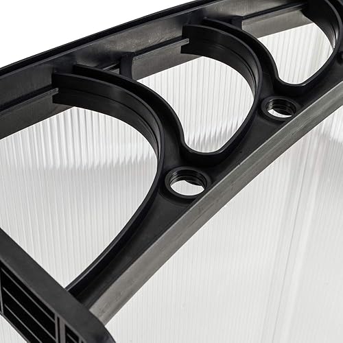 Miniatura 7 de Toldo moderno de policarbonato para ventana de 40 x 80 pulgadas, para exteriores, para puerta delantera, patio, aplicación doméstica, aleros para