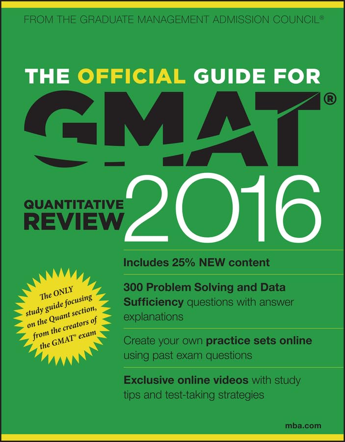 The Official Guide for Gmat Quantitative Review 2016 with Online Question Bank and Exclusive Video + Website 4th Edition