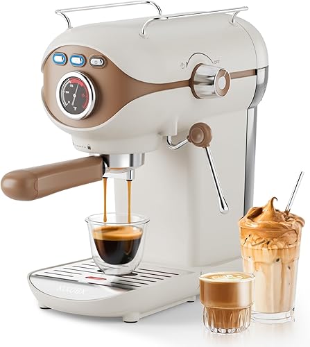 Máquina de café expreso, control de temperatura de bomba de 20 bares, cafetera compacta con espumador de leche a vapor, cafeteras profesionales para