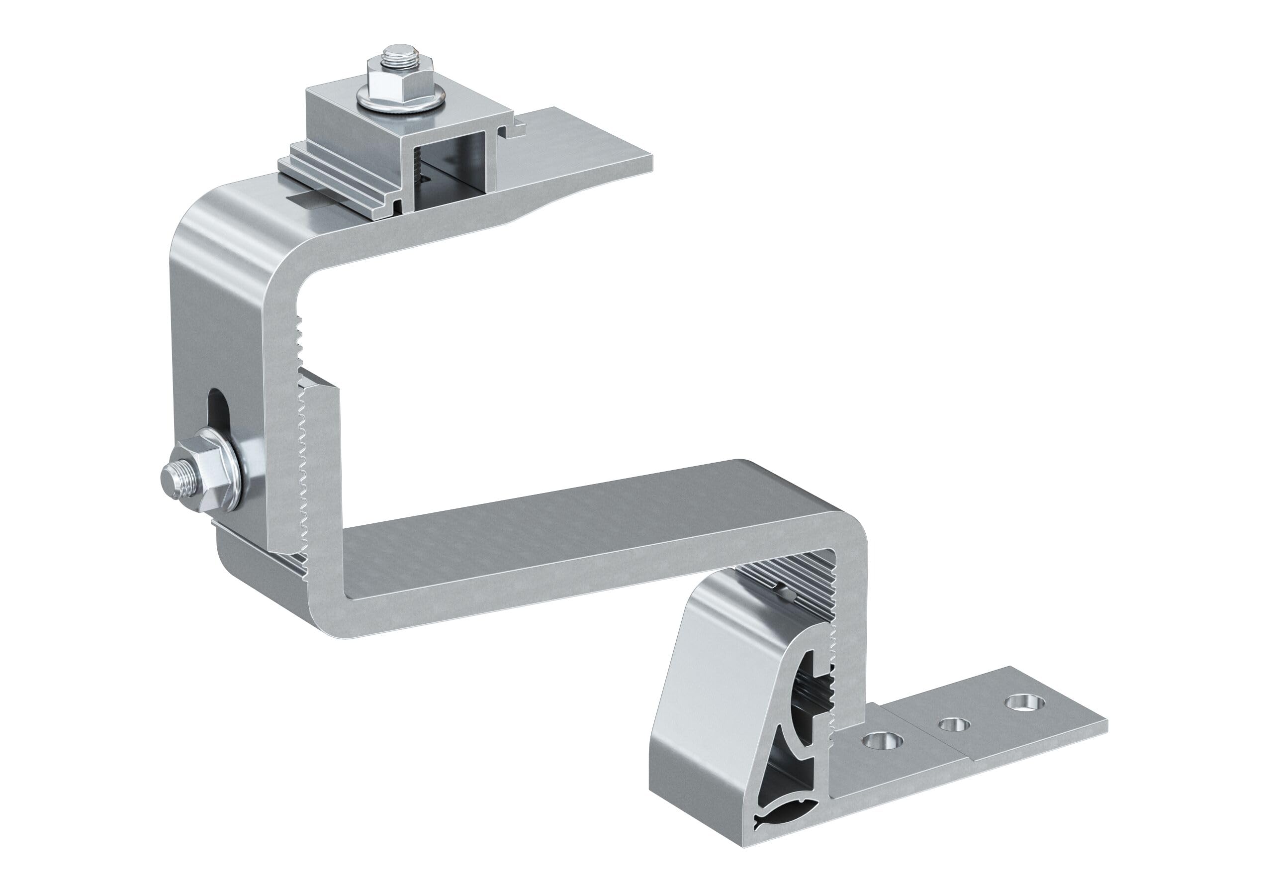 Fischer RH 52-67H AL 10 x aluminiowy hak do dachówki, 3 regulacje, poziome sprzęgło, do profili fotowoltaicznych paneli słonecznych, 571742