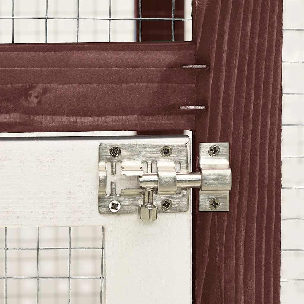 Conejera de madera maciza de abeto, 140 x 63 x 120 cm, recinto para animales pequeños de dos pisos con techo protector, rampa antideslizante y cajón extraíble para conejos, cobayas, hámsters