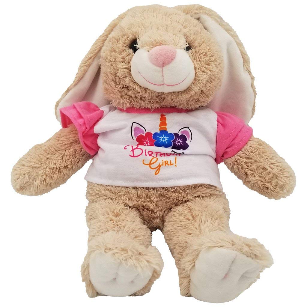 BYO-BFF Stuffed Animals Plush Toy Outfit – Birthday Girl Unicorn Tee 16”
