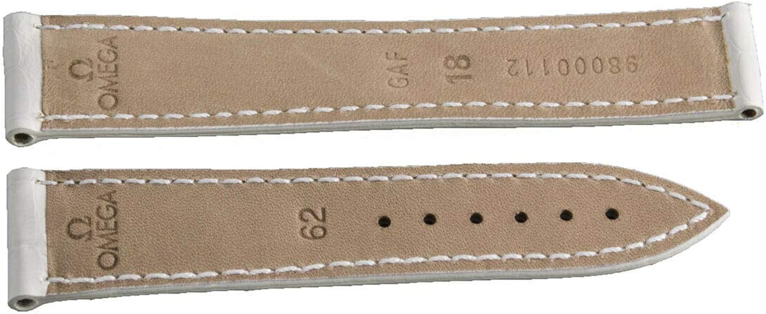 Amazon.co.jp: オメガ 純正 シーマスター 18mm ホワイトレザー 腕時計