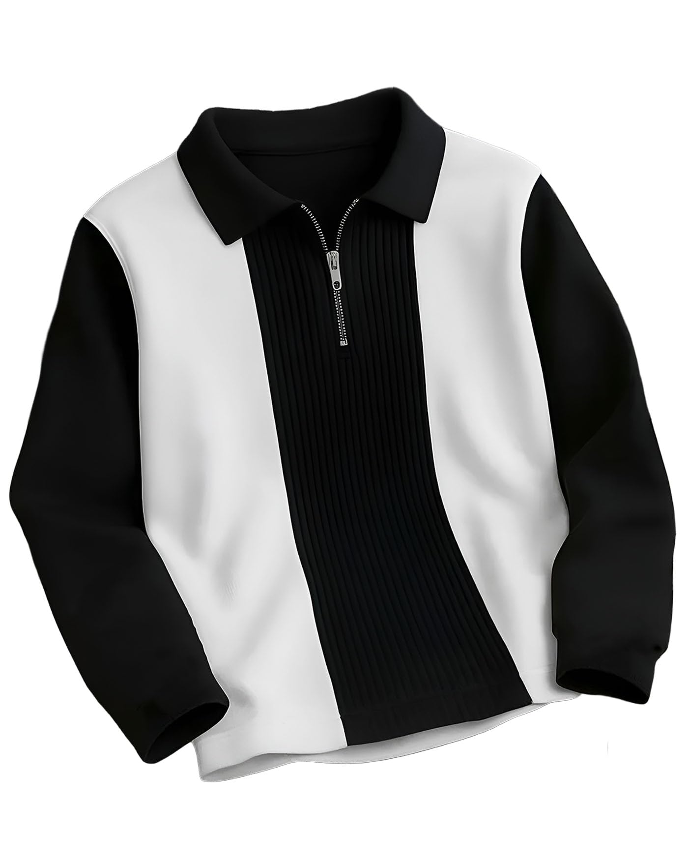 Enitor Mens Stylish Half Zipper Collared Neck Tshirt, Casual