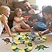 HOMOFY Dinosaur Toys 192Pcs Race Car Flexible Track, Create a Road,3 Dinosaurs,2 Cars Vehicle Playset,Perfect Birthday Toys for 3 4 5 6 Year Old Boys and Girls Kids
