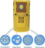 Vista 7 de Filtro de repuesto para Shop Vac 90304 90350 90333, bolsas de vacío para aspiradora Shop Vac de 5 a 8 galones, filtro de funda de espuma 90585