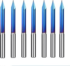 Broca de grabado, vástago de 4mm, broca de tallado CNC, cortador en forma de V de 15-30 grados, fresa de carburo con extremo revestido azul(30DX0.3)