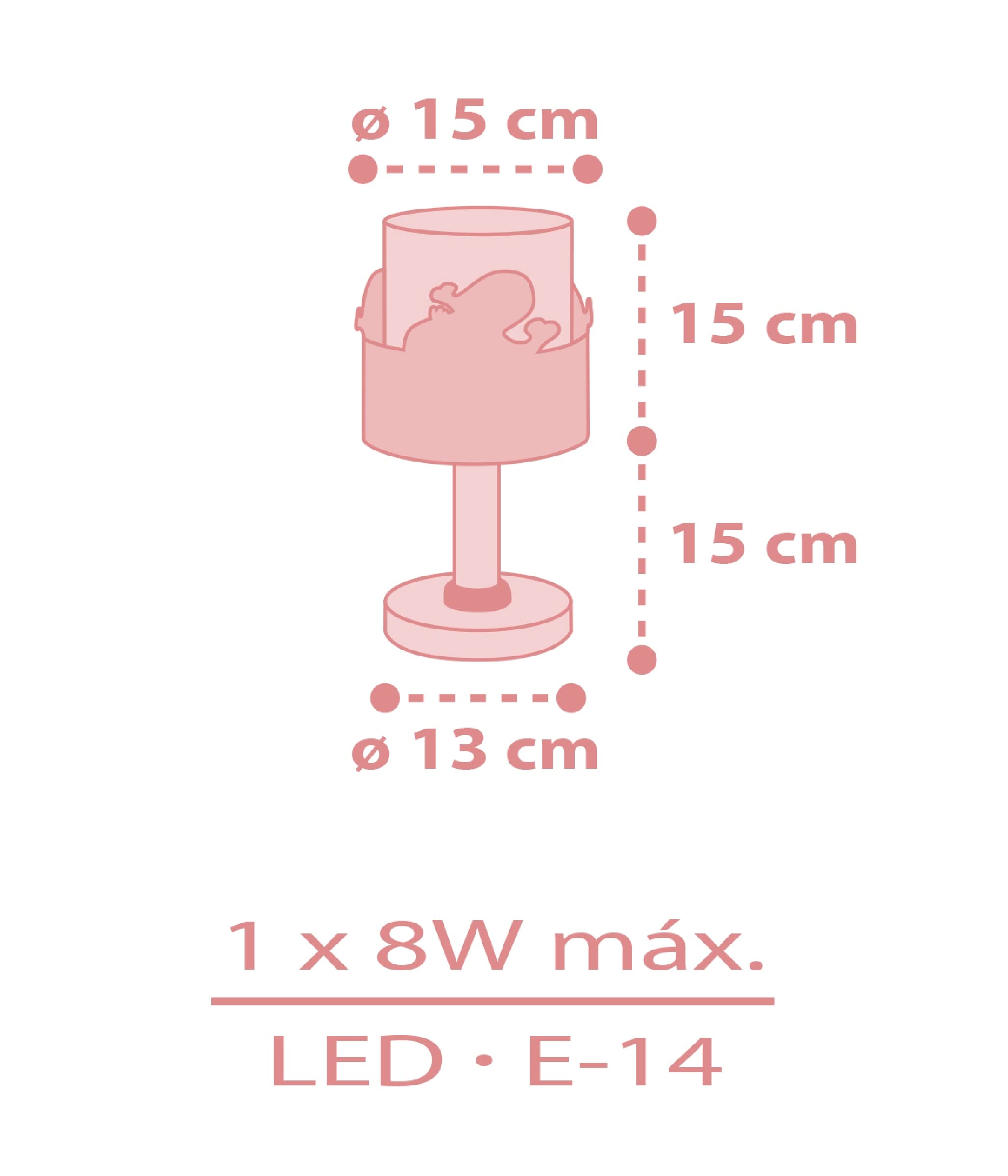 Dalber Kinder Tischlampe Nachttischlampe kinderzimmer Whale Dreams Wale Rosa Tiere, 61171S, E14