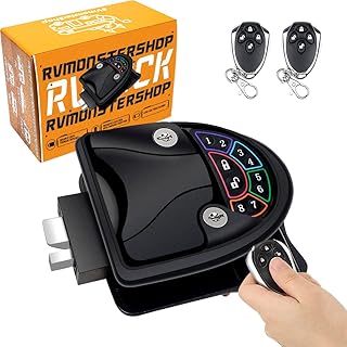 RV Keyless Entry Door Lock, RV Door Lock Keyless Waterproof with 2 Key Fobs and Backlit Keypad 100% Metal for Travel Trailer Camper,Will Only Fit 3.75" x 2.75" x 1.5" Lock Hole
