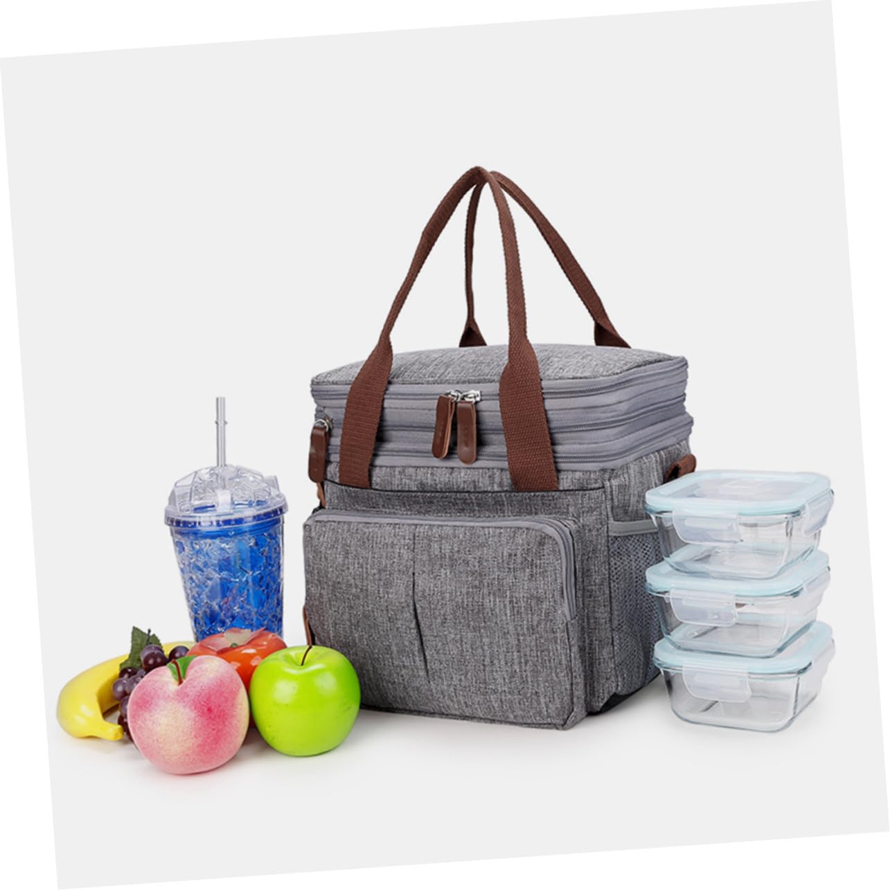 Wasserdichte Lunchtasche Tragbare Bento-tasche Outdoor-lunchbox Netztaschen für Servietten und Snacks für Brotdose Obst und Utensilien