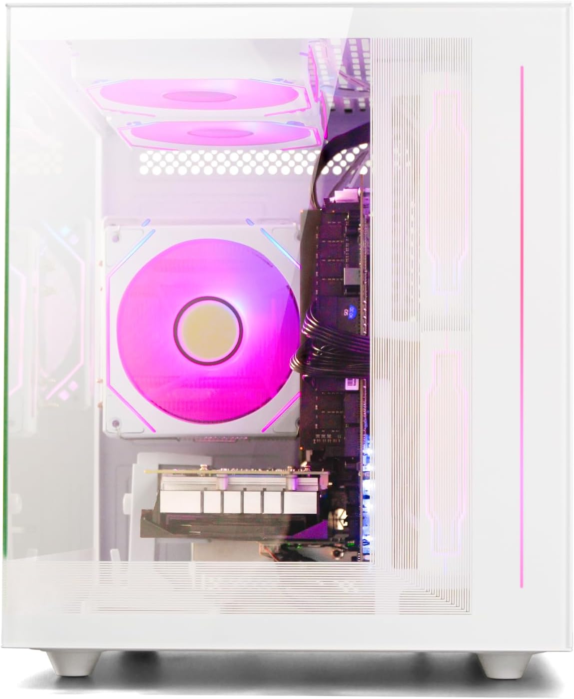 Gaming PC Desktop, Ryzen 7 8700F, GeForce RTX 5060(8G), 32GB DDR5 RAM, 1TB NVMe 3.0 SSD, Wi-Fi 6 650W PSU High-end Tower Computer (White) thumbnail