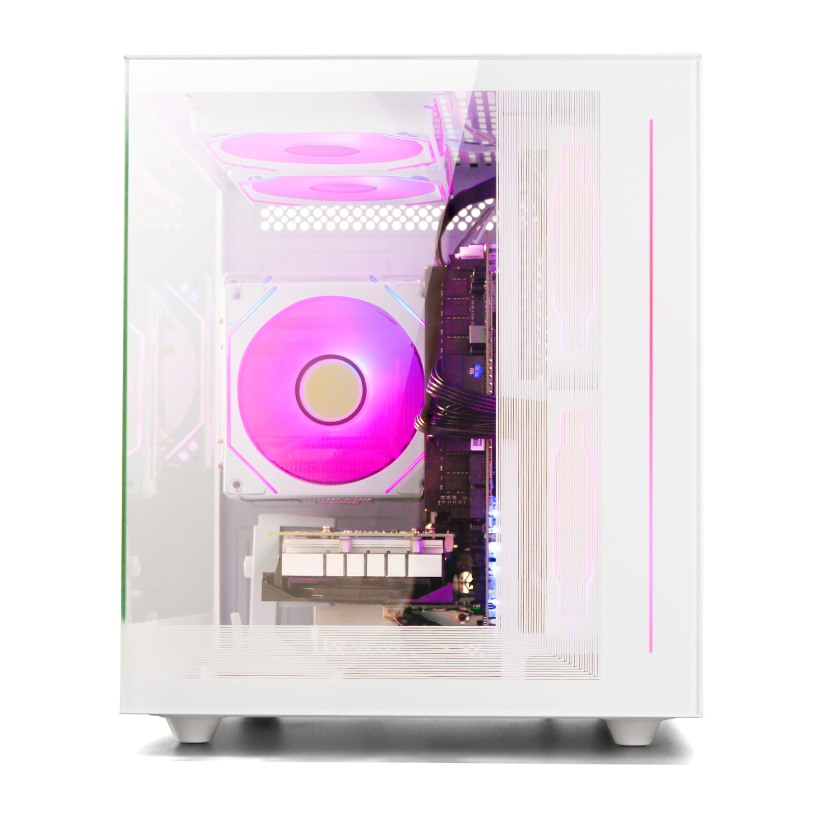Gaming PC Desktop, Ryzen 7 8700F, GeForce RTX 5060(8G), 32GB DDR5 RAM, 1TB NVMe SSD, 650W PSU Tower Computer (White)