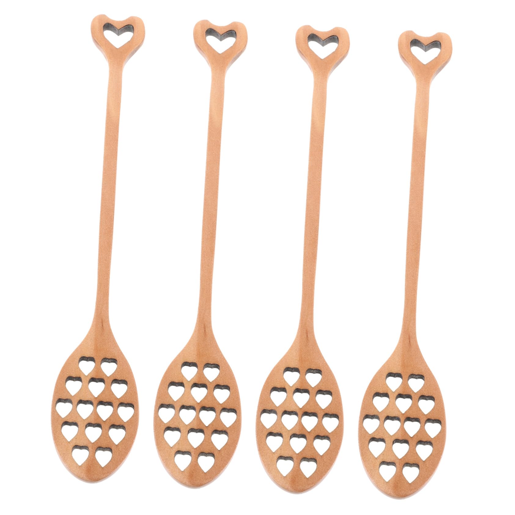 4pcs Honey Stirrer Honey Stirring Spoon Wooden Honey Spoon Wooden Honey Dippers Syrup Stirrer