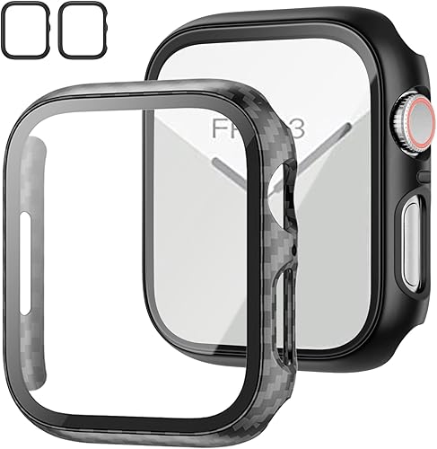 Miniatura 13 de Paquete de 2 fundas con protector de pantalla de vidrio templado para Apple Watch Series 3/2/1 de 38mm, JZK protector delgado con cobertura