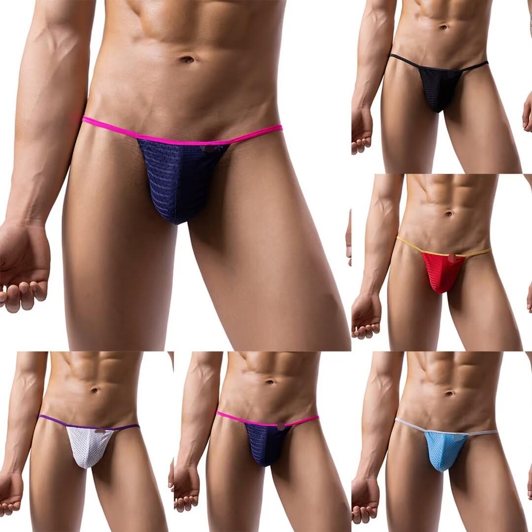 Faringoto Pantalones deportivos de malla para hombre, de talle bajo, traslúcidos