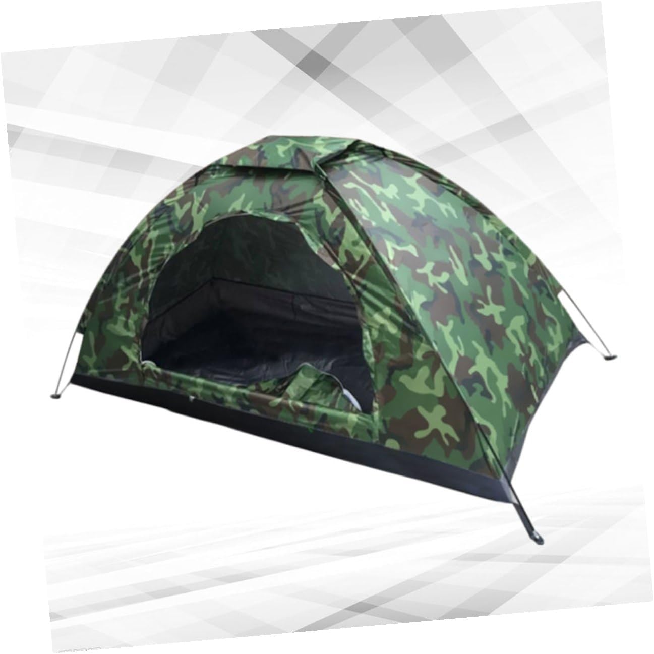 NOLITOY Foldable Camouflage Tent Single Person Outdoor Camping Travel Tent Oxford Cloth Breathable Top Window Fiberglass Rod Easy Setup Portable for Hiking