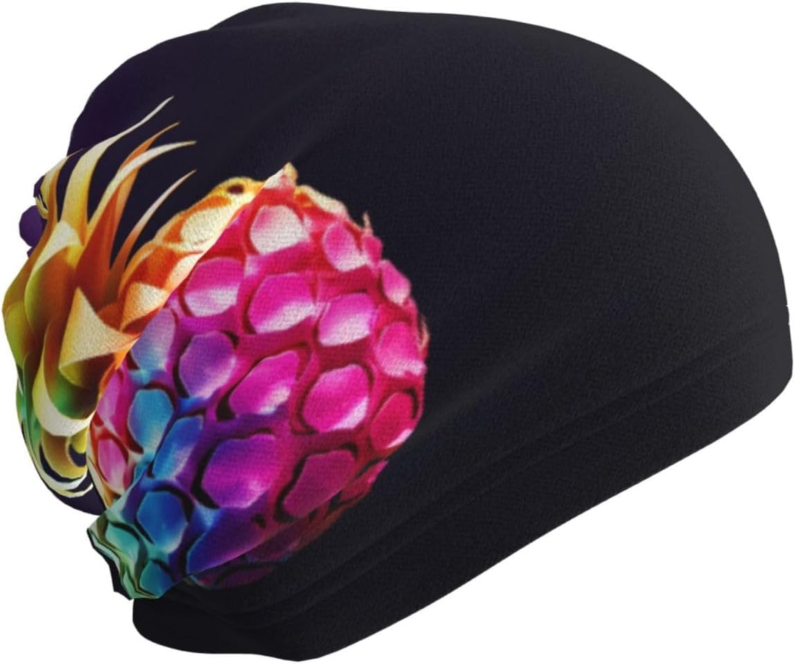 Neck Warmer Winter, Colorful Pineapple Print For Cold Weather Winter Face Mask,Thick Warm Neck Gaiter Face Scarf,For Men Women Skiing Cycling - With Rope