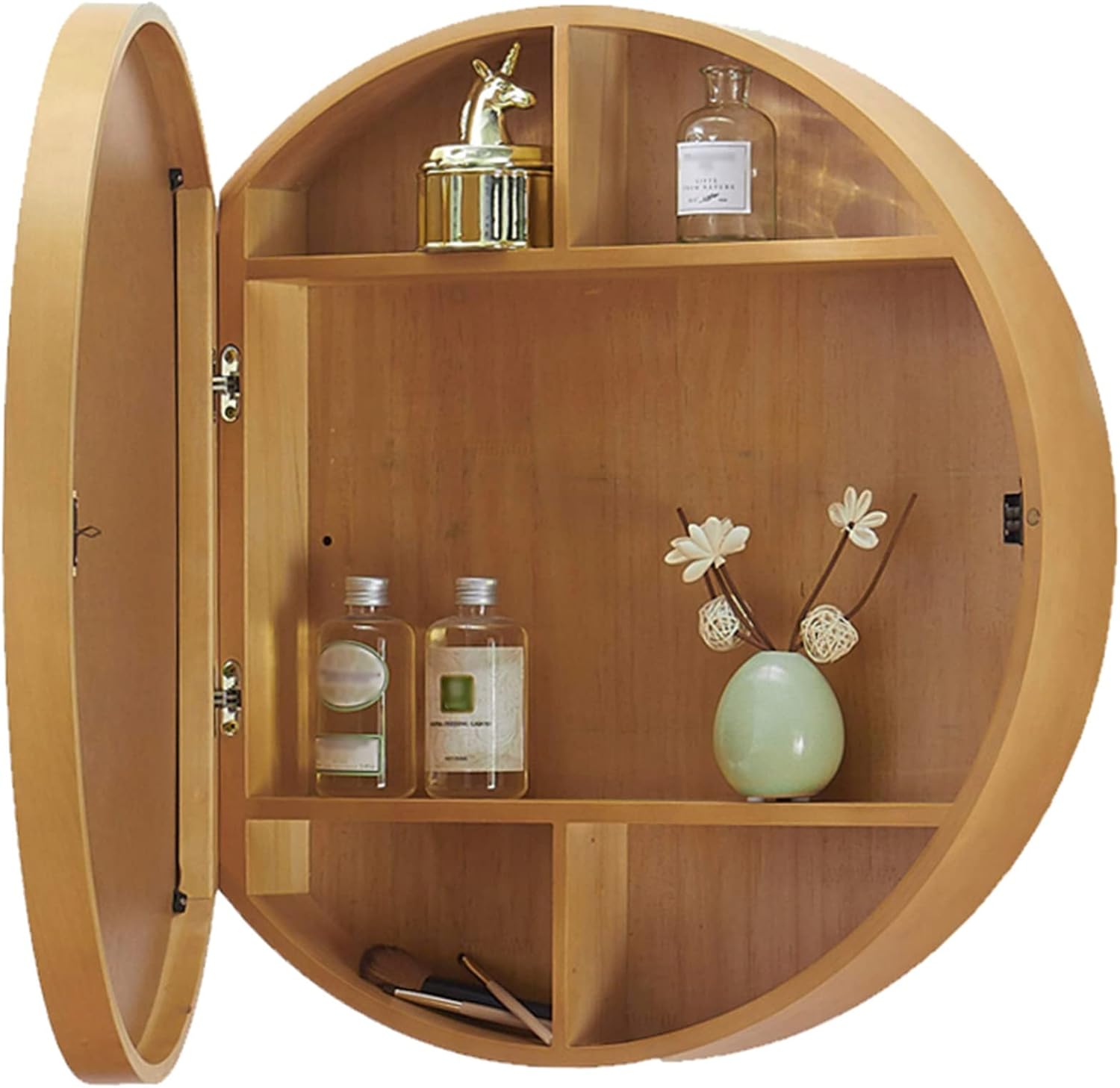 Amazon.com: Bathroom Medicine Cabinet with Mirror, Round Wall Mounted Bathroom Storage Cabinet ...
