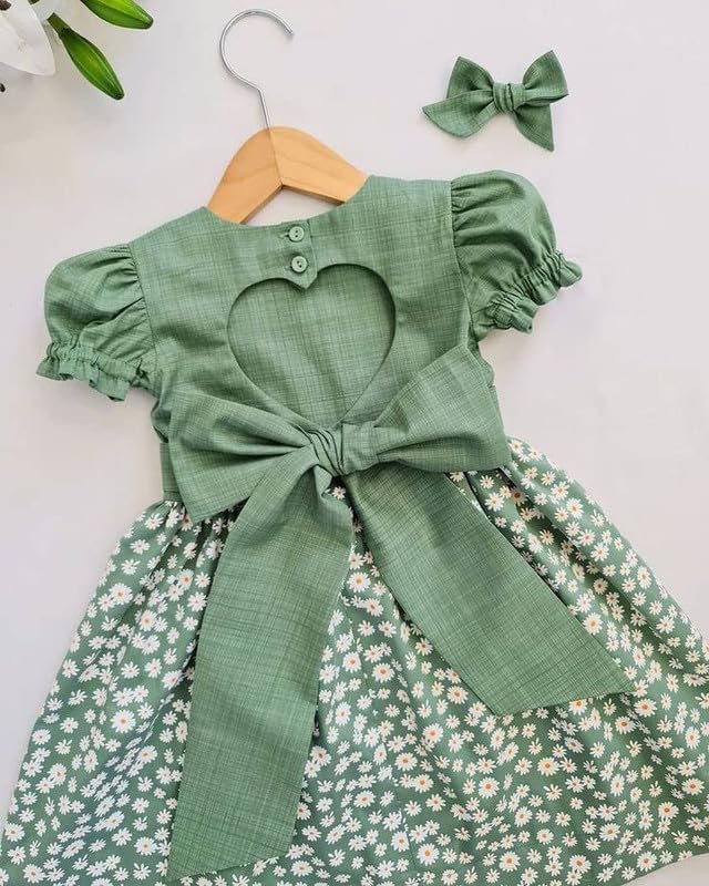 Image of Niren Enterprise Multipatteren Baby Girl's Knee Length Frocks with Digital Prints