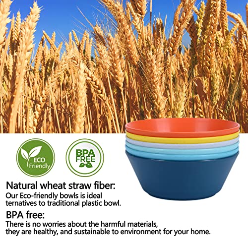 Unbreakable Large Cereal Bowls Set Of 6, 32 Oz Bpa-Free Microwave And Dishwasher Safe Salad Bowls, Stackable Colour Bowls For Serving, Soup, Oatmeal, Pasta, Noodle - 6 Colors #TOP1