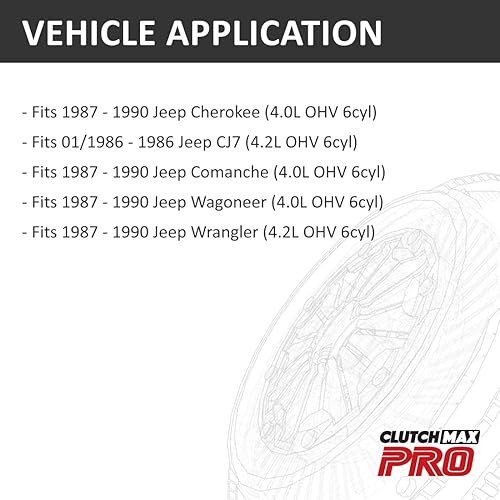 Miniatura 3 de ClutchMaxPRO Performance Stage 2 Clutch Kit with Flywheel Compatible with 1987 1988 1989 1990 Jeep Cherokee Comanche Wagoneer Wrangler 4.0L 4.2L