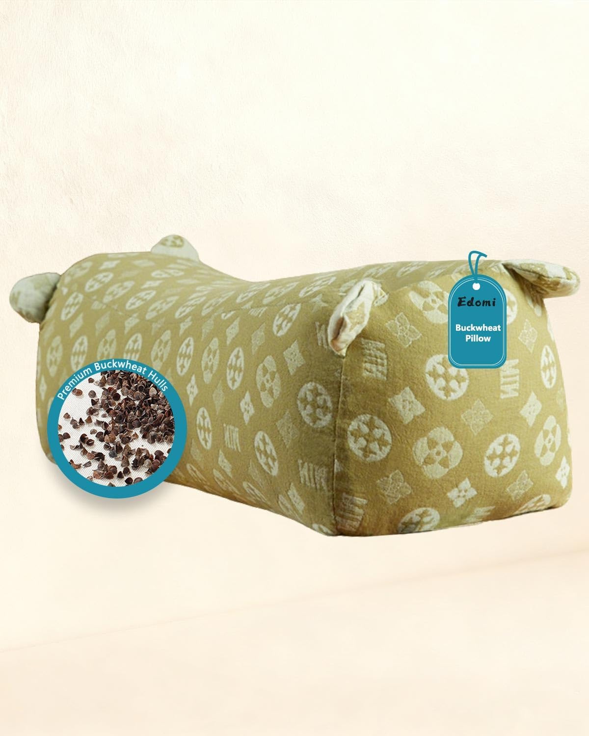Buckwheat Hull Neck Roll Pillow, Ergonomic Cylinder Bolster Buckwheat Hull Neck Roll Pillow, Ergonomic Cylinder Bolster