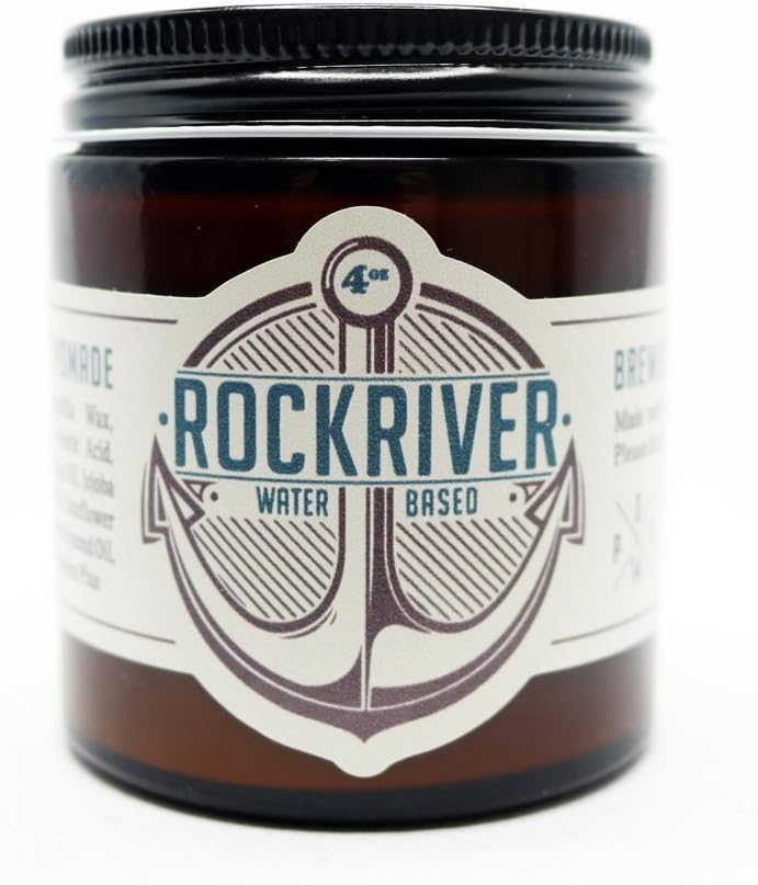 Rockriver Water Based Pomade, Made With Hair Healthy Oils, Medium Hold, Medium Shine, Water Soluble Mens Hair Pomade.
