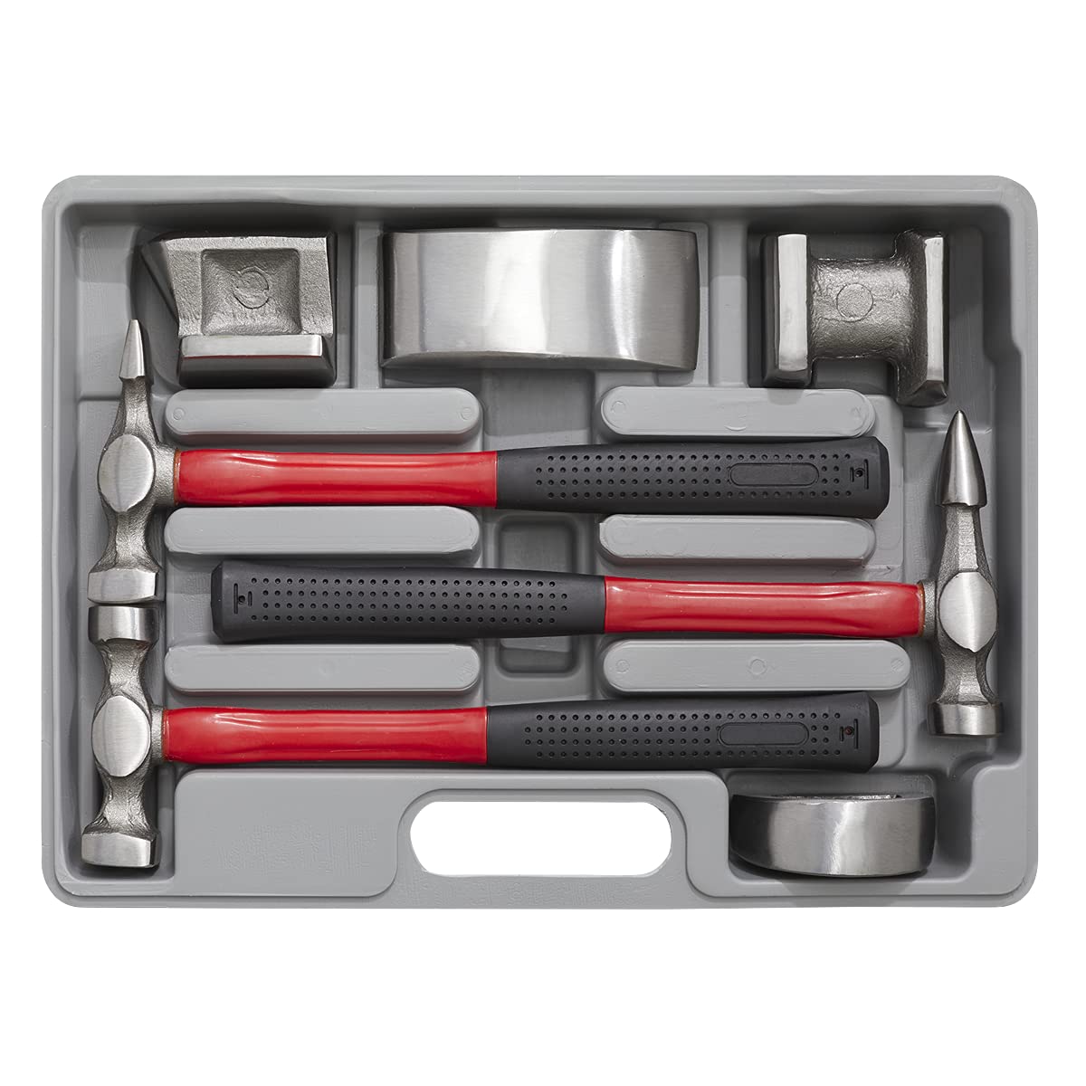 Sealey Cb707 Panel Beating Set 7Pc Drop-Forged Fibreglass Shafts, White, 88mm x 369mm x 267mm - Image 2