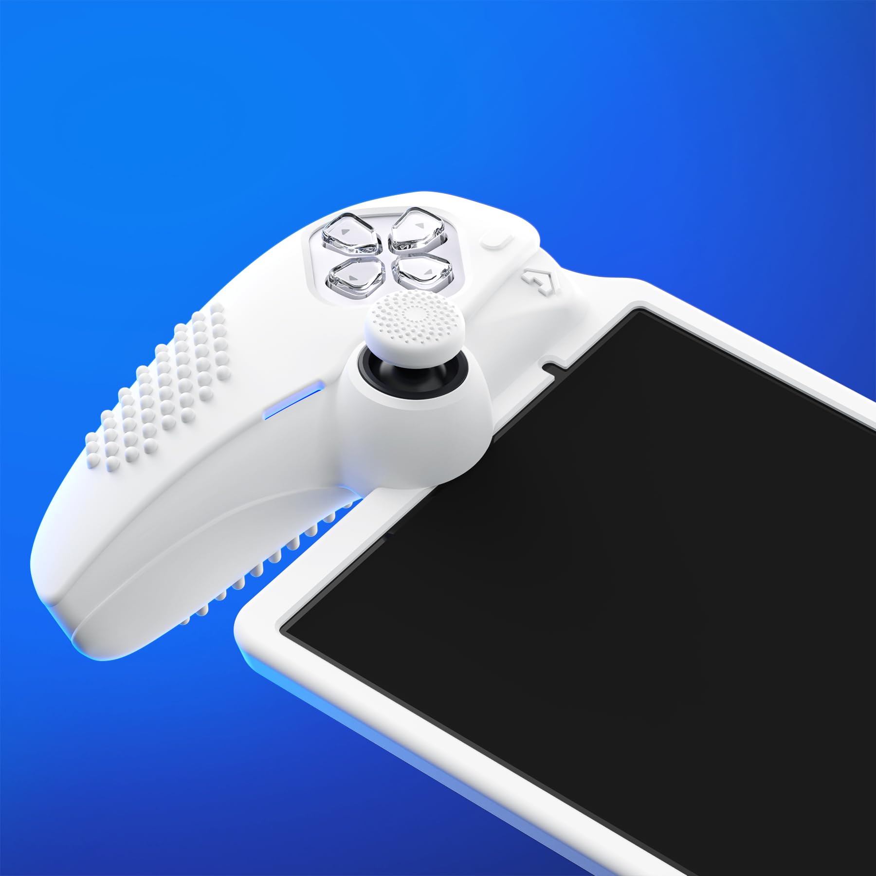PlayVital Coque pour PS Portal Manatte Accessoire,Housse Protection pour PS Portal Console avec Capuchon Joystick Grip Cover-Blanc