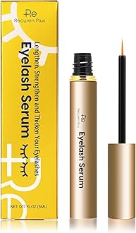 Recuren Plus Premium Eyelash Growth Serum: Advanced Vegan Formula for Longer Thicker Lashes (Champagne Gold)