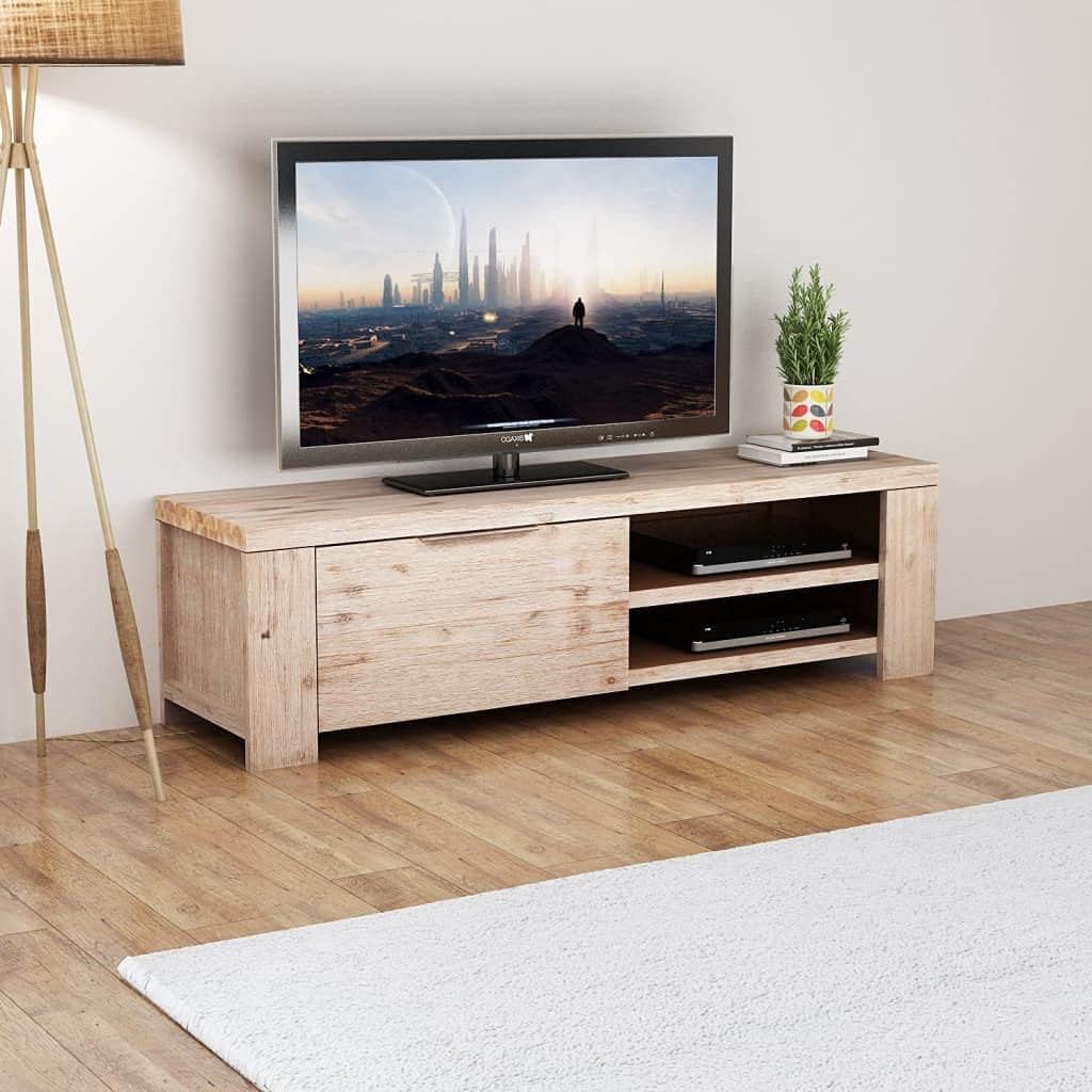 TV Cabinet,Sideboard,Media Cabinet,Storage Cabinet,Entertainment Cabinet,Wooden TV Cabinet,Living Room Furniture,for Living Room,Bedroom,Lounge,Activity Room,Solid Brushed Acacia Wood 55"x15"x15.7"
