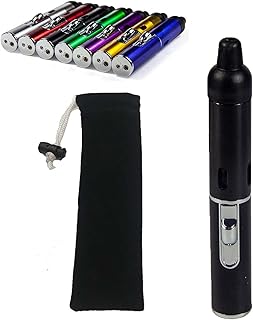 Pipe Lighter, Pipe Lighters for Smoking, Yepfirst Pipe Lighter, Metal Tobacco Pipe Aroma Lighter with Volcanic Rock, Multipurpose Handheld Lighters Metal All-in-One Tube (Black)