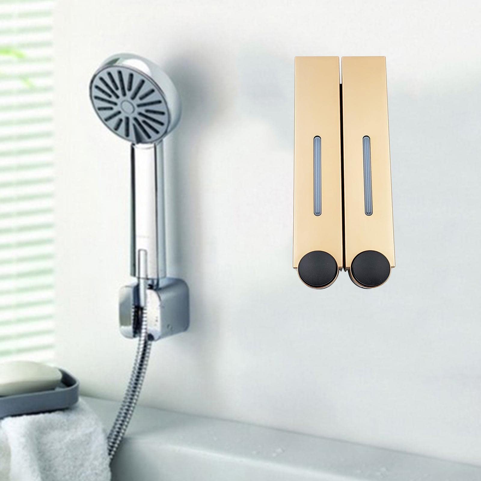 Amagogo Dispensador de Jabón Montado en Pared Plástico Recargable para Baño Cocina Escuela y Restaurante Adecuado para Distribuir Gel Champú Loción Siendo