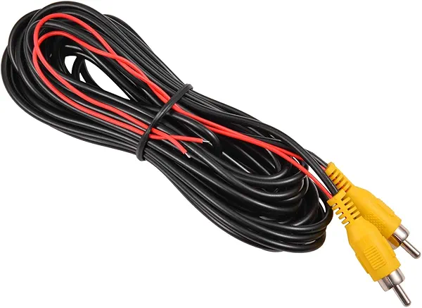 DALLUX Backup Camera RCA Video Cable,CAR Reverse Rear View Parking Camera Video Cable with DC Power Cable & RCA Connector, DC Power Adapter, Cable Clip (33FT/10 Meters)