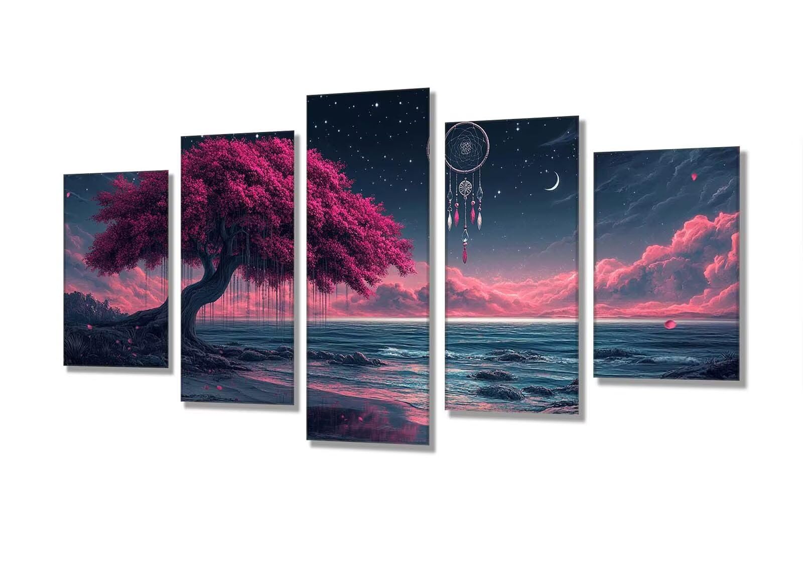 Diament Painting 5 sztuk drzewo morskie diamentowe malowanie dla dorosłych, DIY DIY dzieci, haft krzyżykowy, zestaw do haftu krzyżykowego, zestaw do haftu dla początkujących, obrazy dekoracja do