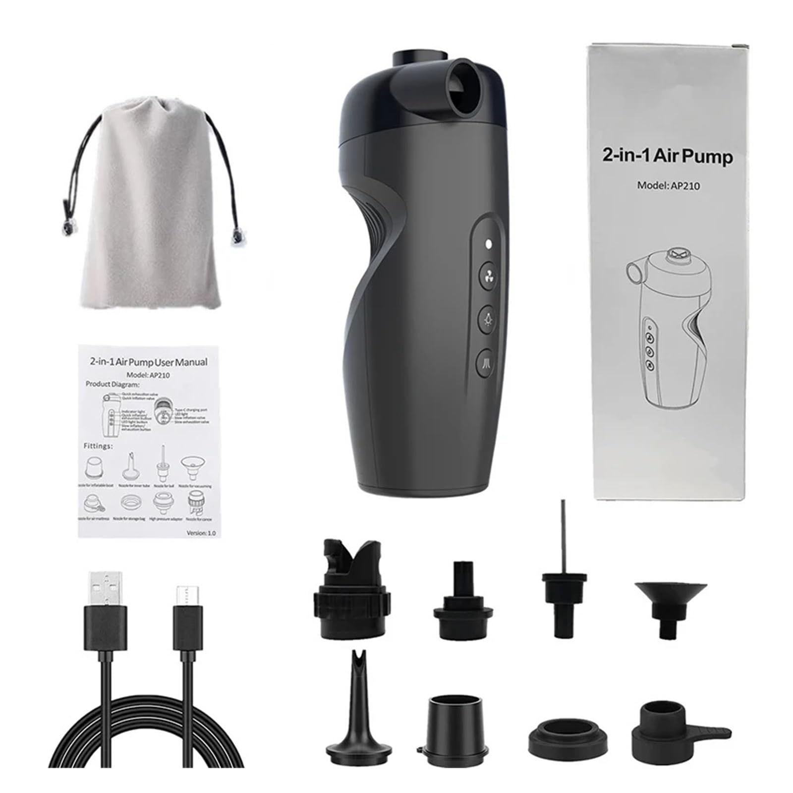 Pompa Di Gonfiaggio Elettrica, Portatile Wireless For Esterni, Gonfiatore D'aria For Tavola Da Paddle In Piedi Gonfiaggio E Sgonfiaggio Rapidi