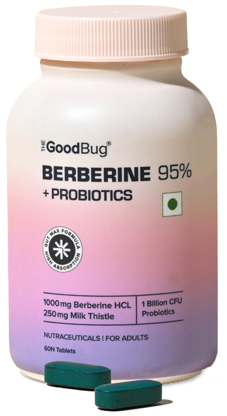 The Good Bug Berberine 95% with with Alsonsau Berberine HCL+ 1000mg with Karela, Cinnamon | For Metabolism, Liver Detox, Healthy Blood Sugar & Cholesterol Levels | 60 Veg Tablets-image-11